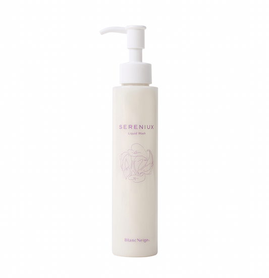 S-line Cleansing Liquid Wash, a gentle cleansing product from the SERENIUX SERIES by BlancNeige, a Japanese skincare brand featuring natural ingredients and patented pure water from Japan.